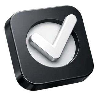 Approval checkmark icon in 3D on the Frank Reckoniment about page